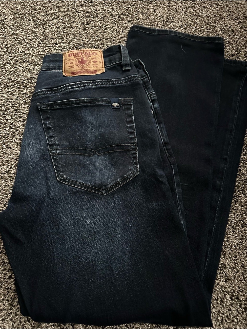 Buffalo David Bitton Men’s Dark Blue Straight Jeans